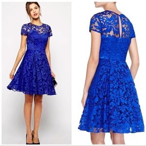 New with tags ted baker caree sheer floral overlay cobalt blue